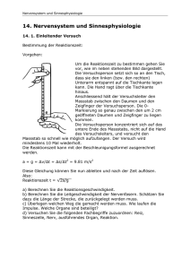 Kapitel 14 Sinnesphysiologie und Nervensystem