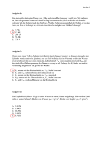 Aufgabe 1: Ein Autoreifen habe eine Masse von 10 kg und einen
