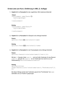 Errata-Liste zum Kurs: Einführung in XML (2. Auflage)