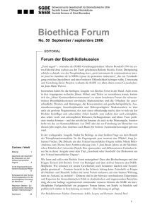Bioethica Forum - Schweizerische Akademie der Geistes