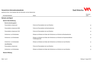 Verzeichnis Informationsbestände