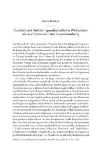 Totalität und Vielfalt – gesellschaftliche Wirklichkeit als