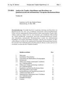 Analyse des Toepler-Algorithmus zum Berechnen