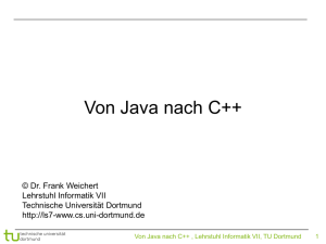 Von Java nach C++ - Vorkurs Informatik