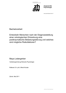 Bachelorarbeit Entwickeln Menschen nach der Diagnosestellung