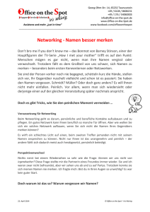 Networking - Namen besser merken - Office on the Spot