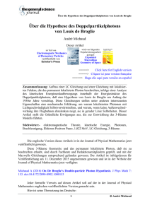 Über die Hypothese des Doppelpartikelphotons von Louis de Broglie