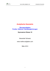 Analytische Geometrie - Mathe