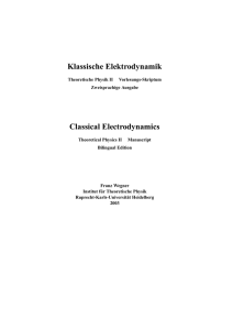 Klassische Elektrodynamik Classical Electrodynamics