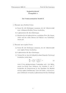 Konjunkturtheorie Übungsblatt 4 Das Neukeynesianische Modell II