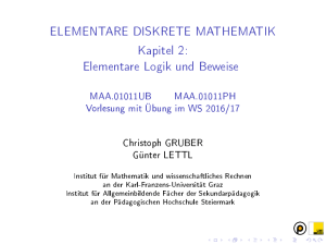 Elementare Logik und Beweise - Institut für Mathematik und