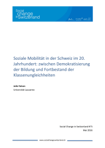 Soziale Mobilität in der Schweiz im 20. Jahrhundert: zwischen