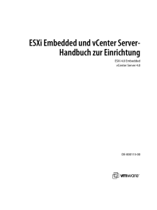 ESXi Embedded und vCenter Server-Handbuch zur