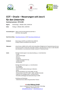 CCIT – Oracle – Neuerungen seit Java 6 für den - PH