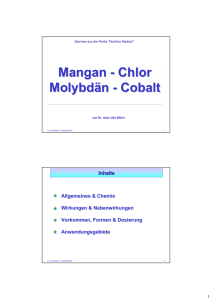 Mangan - Chlor Molybdän - Cobalt Mangan - Chlor Molybdän