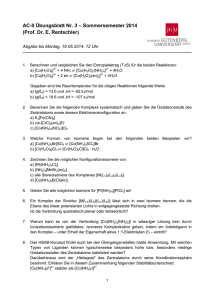 AC-II Übungsblatt Nr. 3 – Sommersemester 2014 (Prof. Dr. E