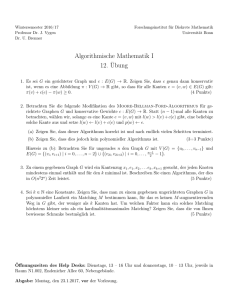 Algorithmische Mathematik I 12. Übung