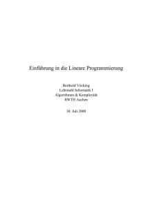 Lineare Programmierung - Lehrstuhl Informatik 1