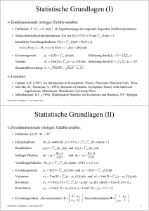 Statistische Grundlagen (I) Statistische Grundlagen (II)