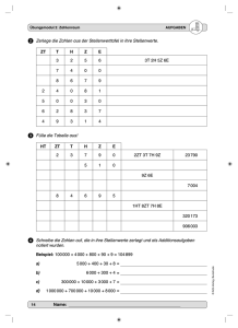 Name: Zerlege die Zahlen aus der Stellenwerttafel in - AOL