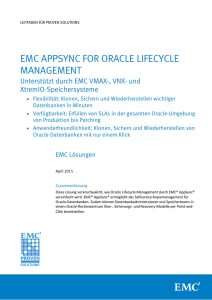 EMC AppSync for Oracle Lifecycle Management: unterstützt durch