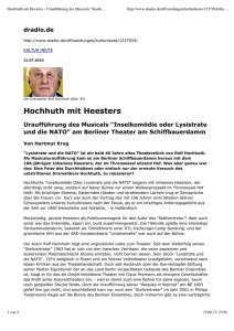Hochhuth mit Heesters - Uraufführung des Musicals "Inselkomödie