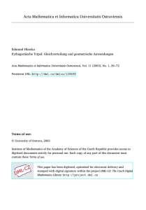 Acta Mathematica et Informatica Universitatis Ostraviensis - DML-CZ