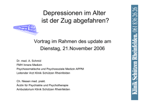 Depressionen im Alter ist der Zug abgefahren?