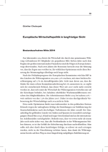 Europäische Wirtschaftspolitik in langfristiger Sicht, in: P. Horvath/P