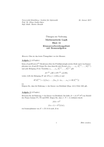 ¨Ubungen zur Vorlesung Mathematische Logik Blatt 12