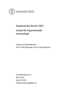 Akademischer Bericht 2007 Institut für Experimentelle Immunologie