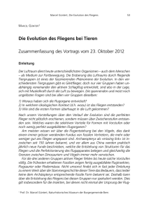 Die Evolution des Fliegens bei Tieren Zusammenfassung des