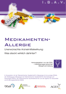 Medikamentenallergie - Interessensgemeinschaft Allergenvermeidung