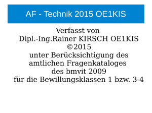 AF - Technik 2015 OE1KIS