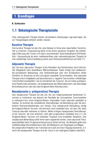1 Grundlagen 1.1 Onkologische Therapieziele