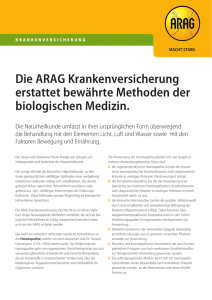 Die ARAG Krankenversicherung erstattet bewährte Methoden der