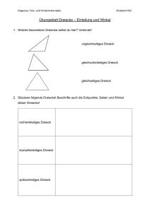 Übungsblatt Dreiecke – Einteilung und Winkel