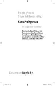 Kants "Prolegomena" - Vittorio Klostermann