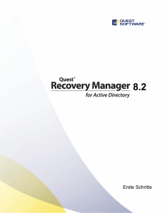 Recovery Manager for Active Directory - Erste Schritte