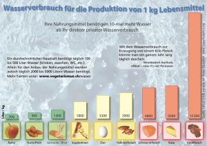 Wasserverbrauch bei Nahrungsmittelproduktion