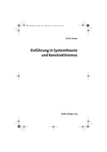 Einführung in Systemtheorie und Konstruktivismus - Carl
