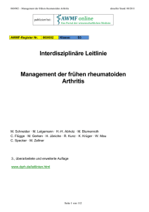 Interdisziplinäre Leitlinie Management der frühen rheumatoiden