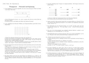 ¨Ubungsserie - Potenzial und Spannung
