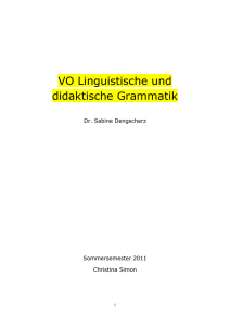 VO Linguistische und didaktische Grammatik