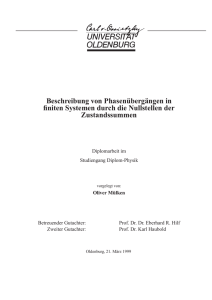 Beschreibung von Phasenübergängen in finiten