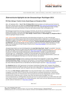Österreichische Highlights bei den Donaueschinger Musiktagen 2014