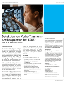 Detektion von Vorhofflimmern– Antikoagulation bei ESUS? - cme-kurs