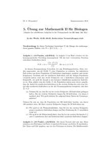 5. ¨Ubung zur Mathematik II für Biologen