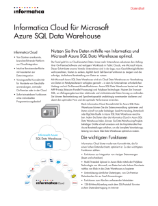 Informatica Cloud für Microsoft Azure SQL Data Warehouse