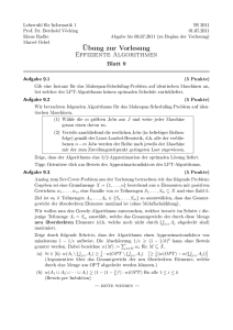 Blatt 9 - Lehrstuhl Informatik 1